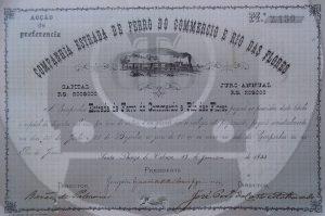 Acção da Cia. EF do Commercio e Rio das Flores (1882)