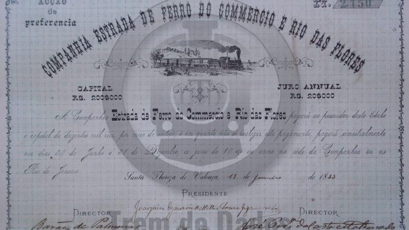 Acção da Cia. EF do Commercio e Rio das Flores (1882)