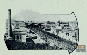 Pátio da estação Dom Pedro II (1905)