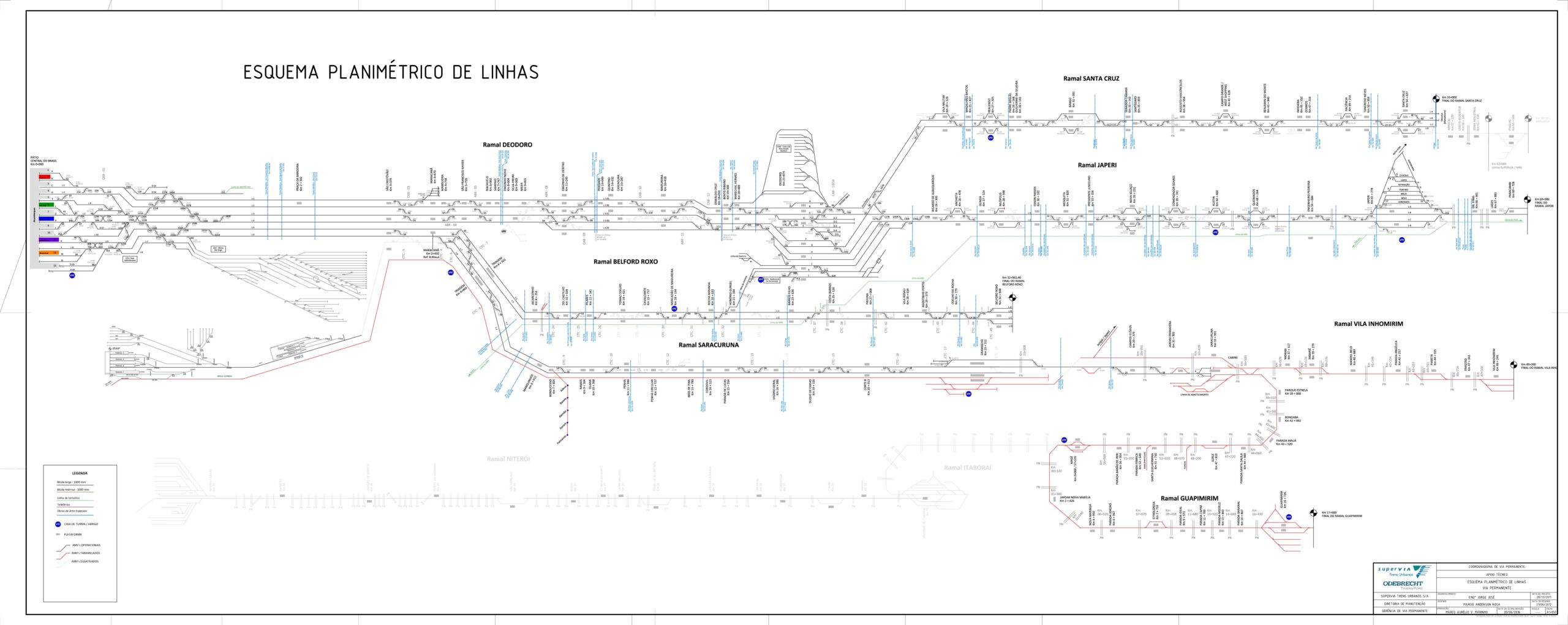 Diagrama de linhas da região metropolitana do Rio de Janeiro (2016)