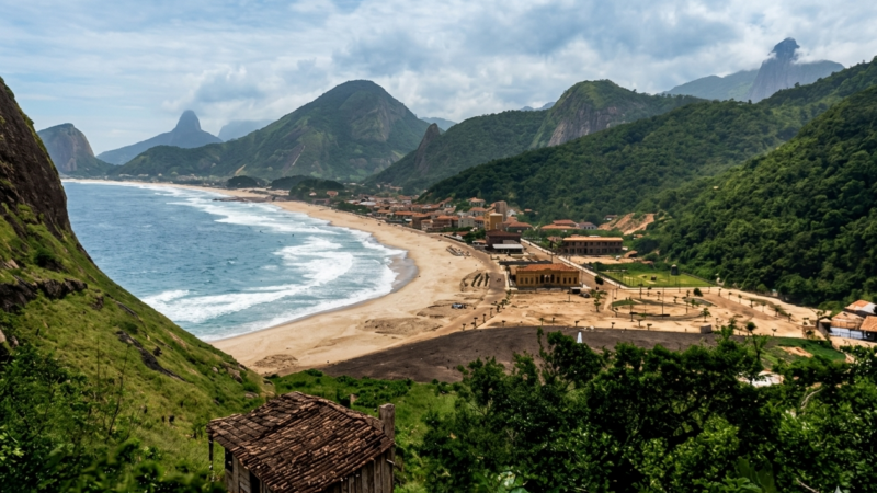 Bairro do Leme e Bonde próximo ao terminal