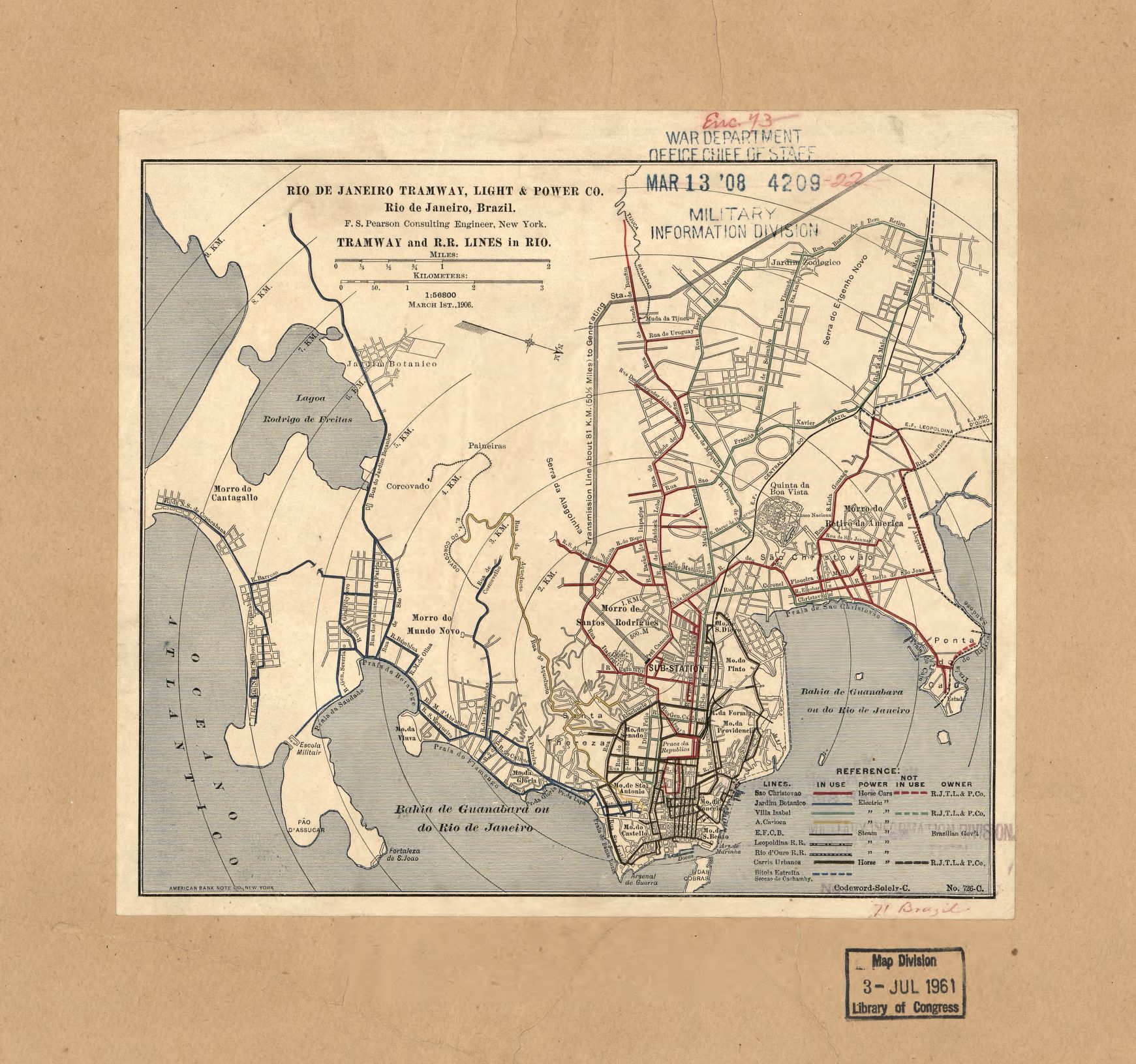 Brazil Tramway and RailRoad Lines in Rio