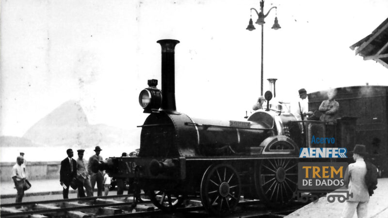 Trem com a locomotiva Baroneza na Feira Internacional de Amostras (1934)