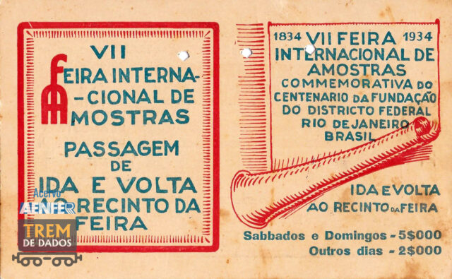 Ingresso para o Trem da Feira Internacional de Amostras (1934)